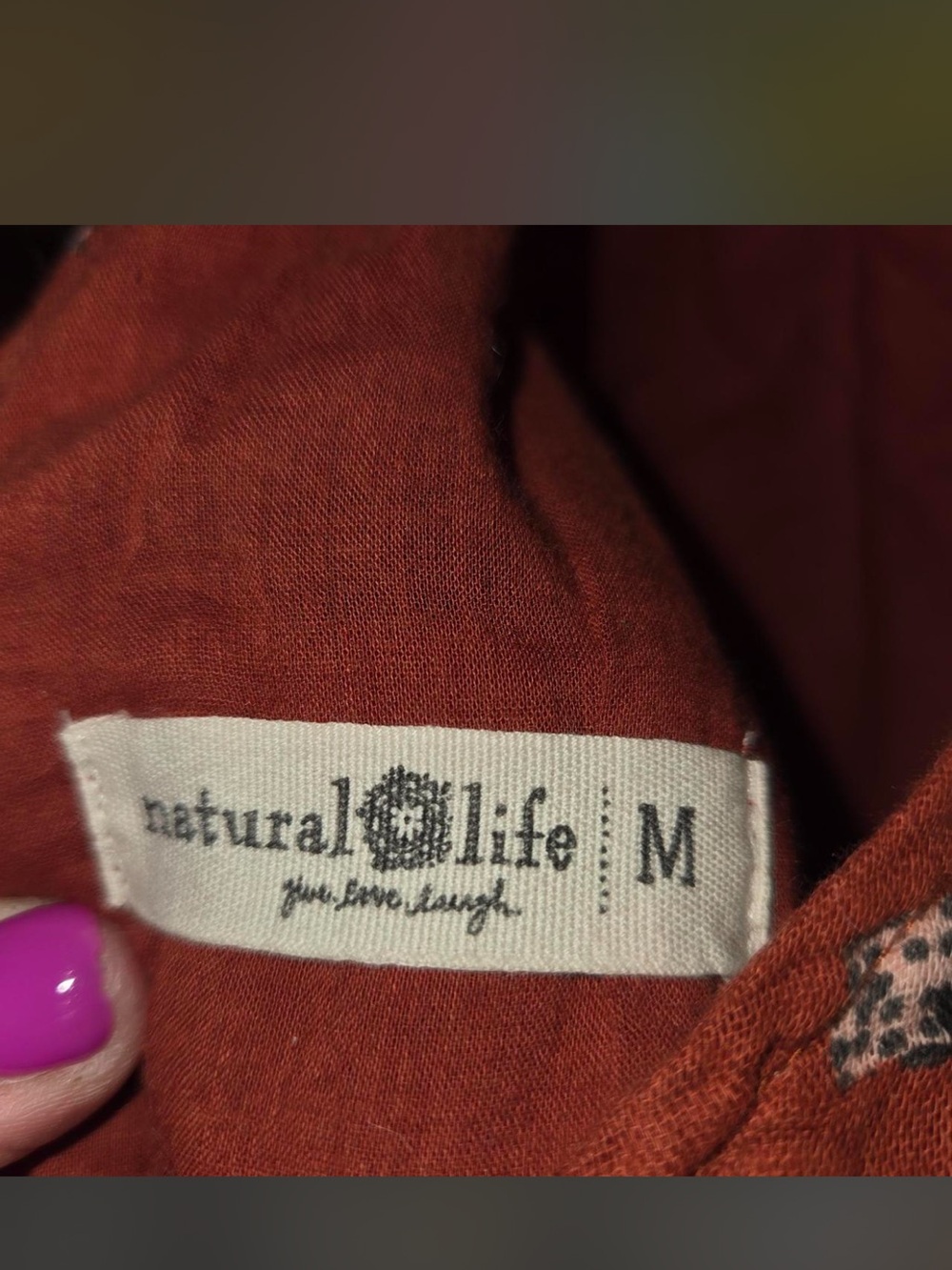 NATURAL LIFE Rust Orange Floral-Print Wide-Leg Jumpsuit - Picture 5 of 5